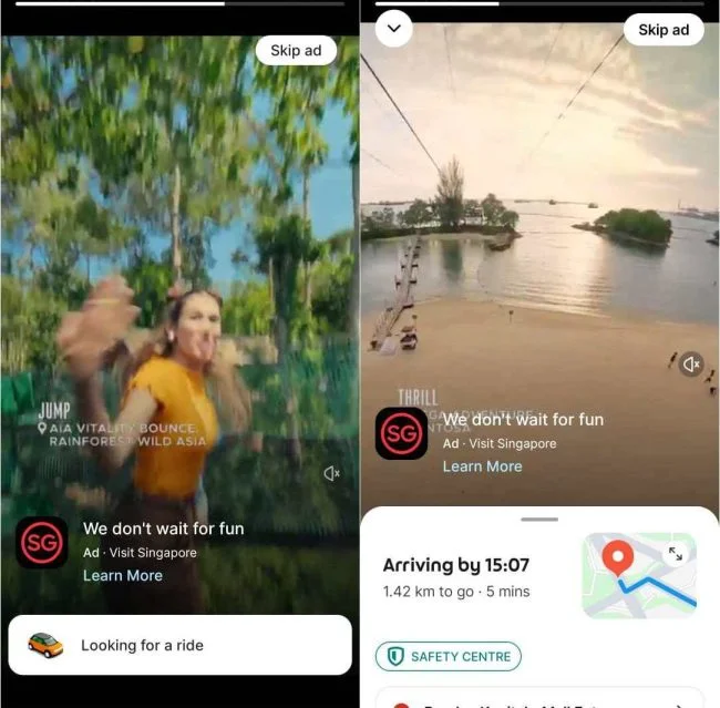 Grab Papar Iklan Video pada Halaman Tempahan E-Panggilan
