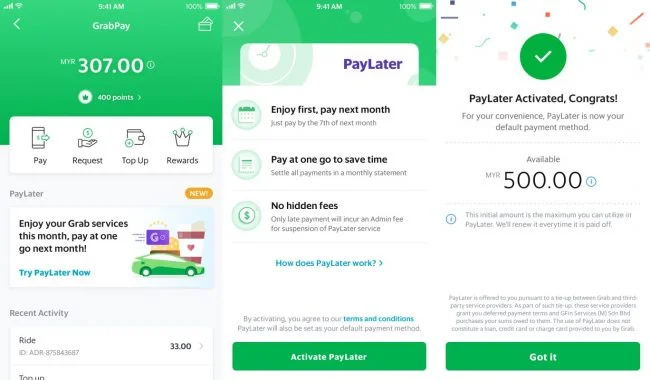 Grab PayLater Naik Kadar Faedah ke 1.25% Sebulan