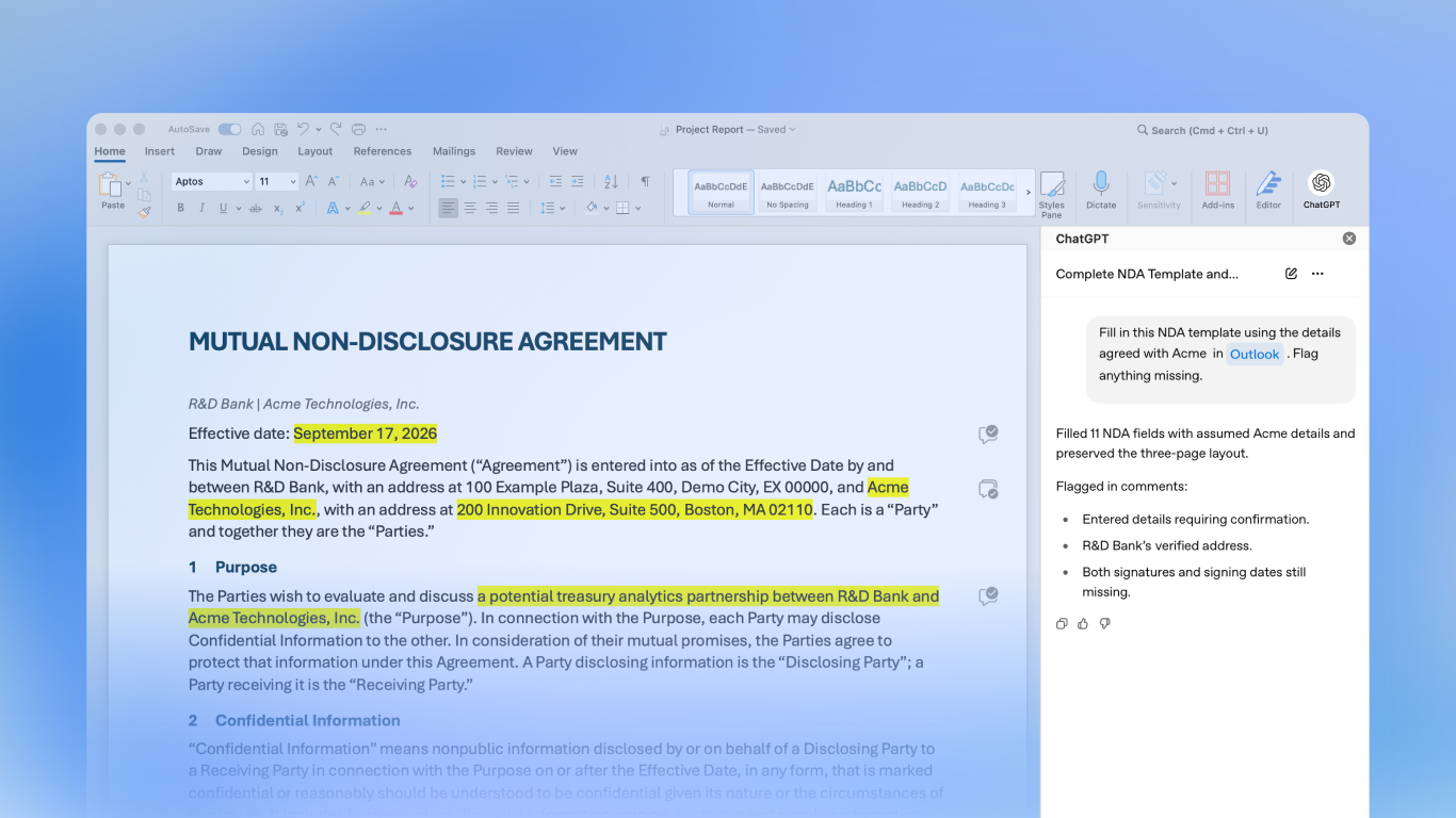 ChatGPT kini boleh digunakan terus dalam Microsoft Word, termasuk pelan Free