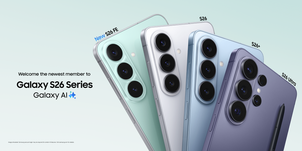 Keluarga Galaxy S26 dalam visual rasmi Samsung