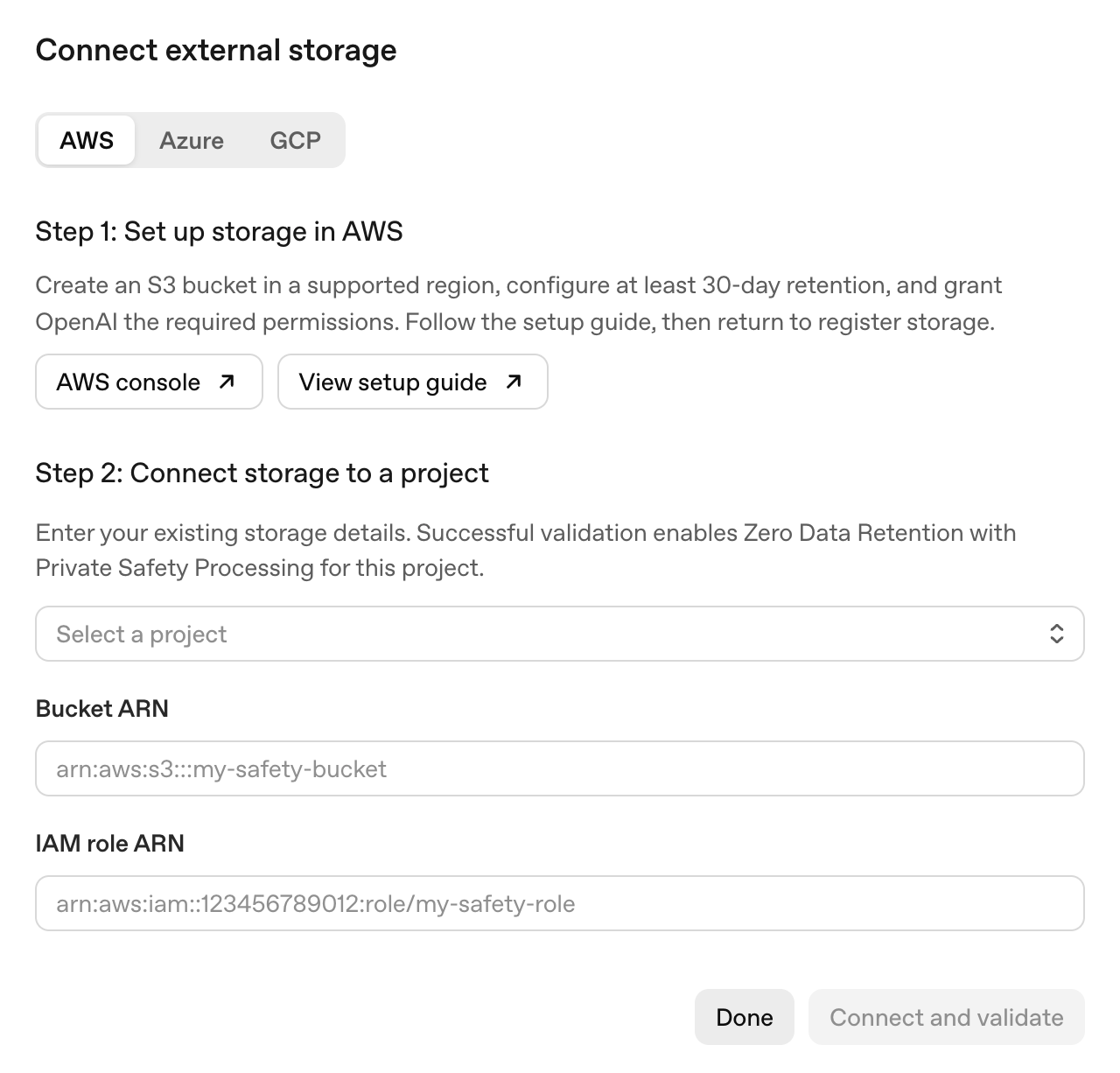 Dialog rasmi OpenAI untuk menyambungkan storan AWS S3 bagi PSP