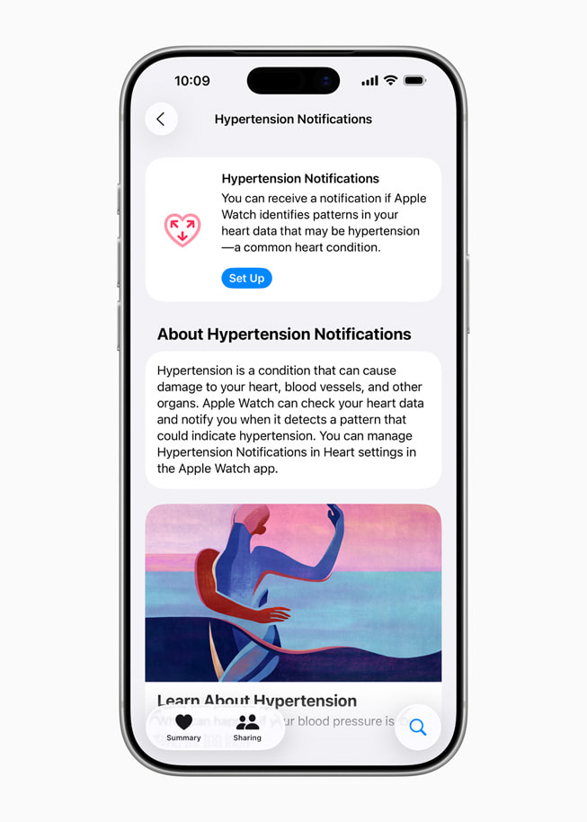 Tetapan notifikasi hipertensi dalam aplikasi Health