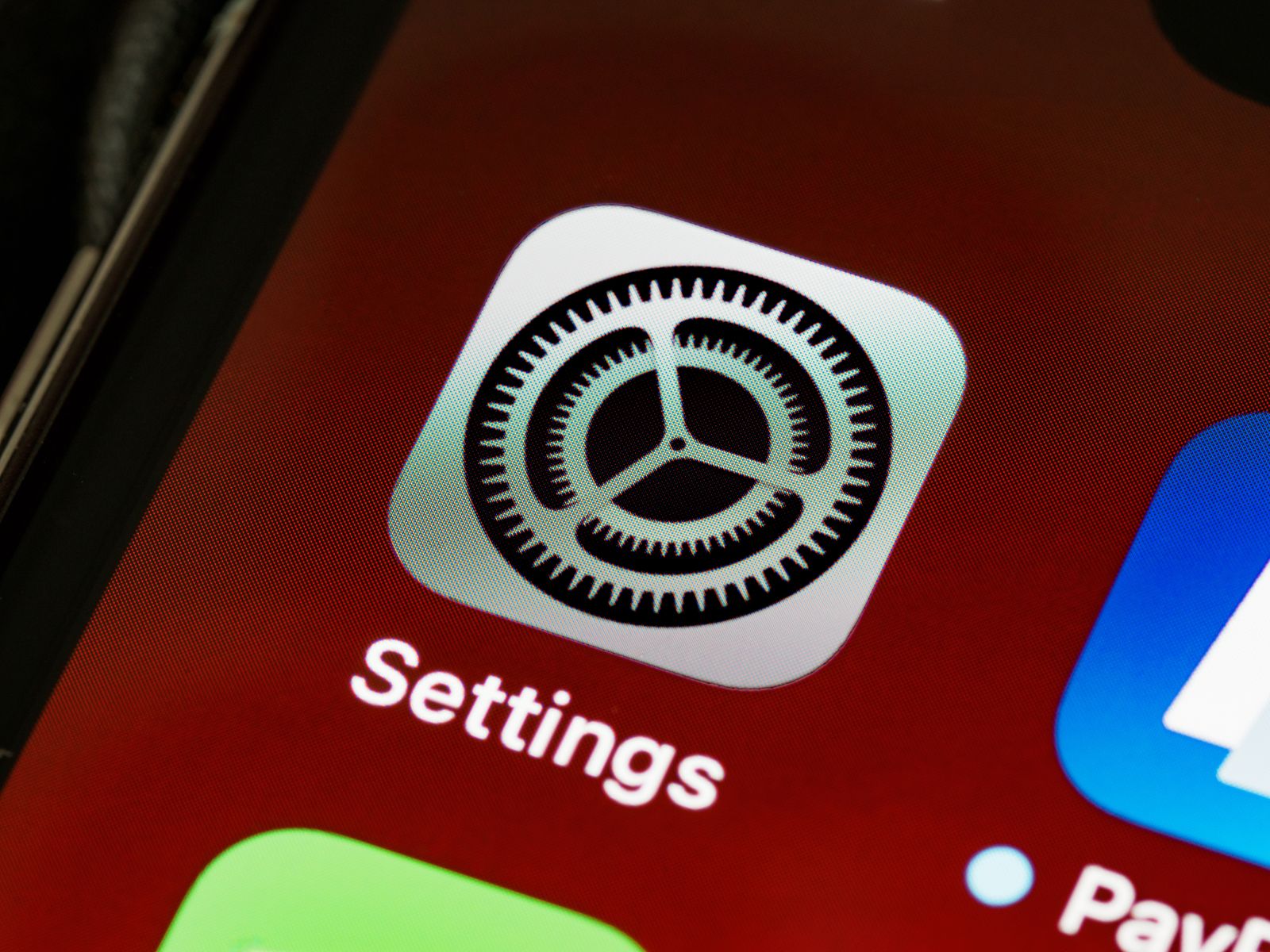 Ikon Settings pada skrin telefon