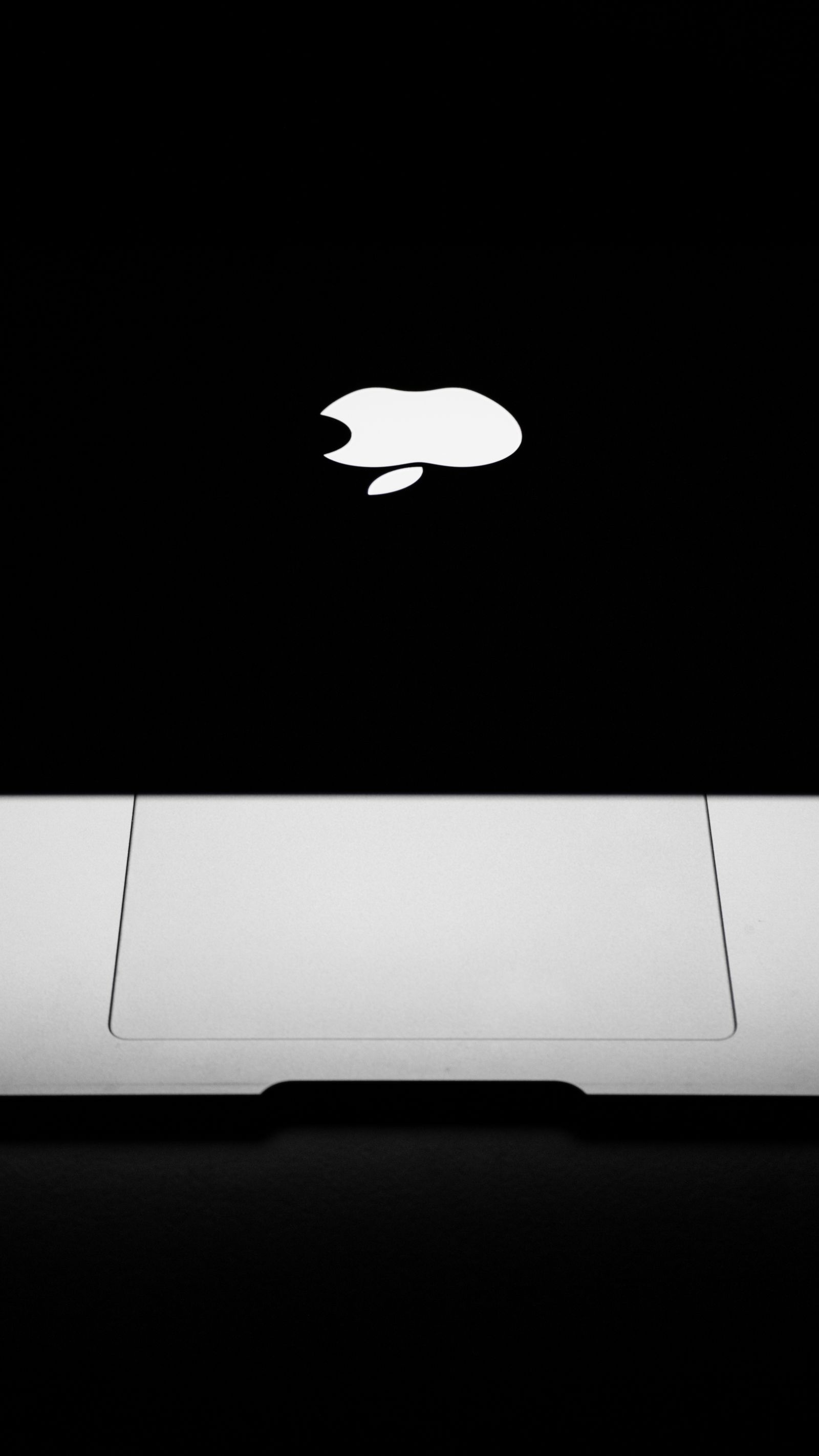 Logo Apple bercahaya pada penutup MacBook generasi lama
