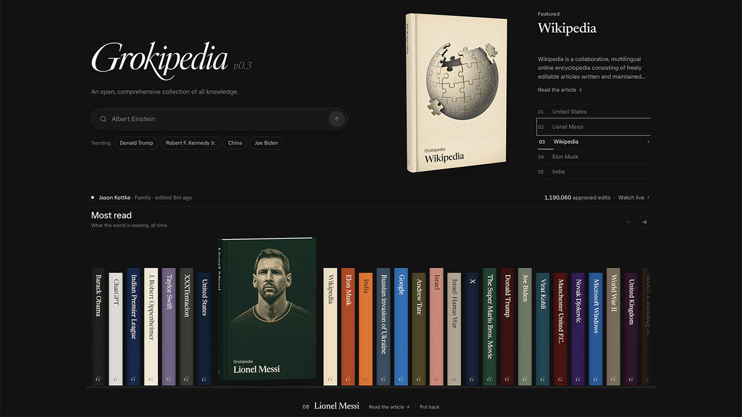 Grokipedia v0.3 Dapat Rekaan Baharu Dengan Homepage Dan Live Edits