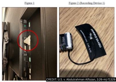 Peranti rakaman tersembunyi yang ditemui (bukti DOJ). Foto: US Department of Justice