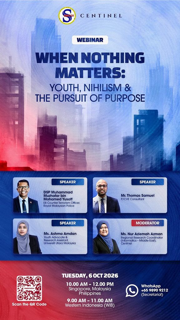 Poster webinar SEARCCT mengenai belia, nihilisme dan tujuan hidup