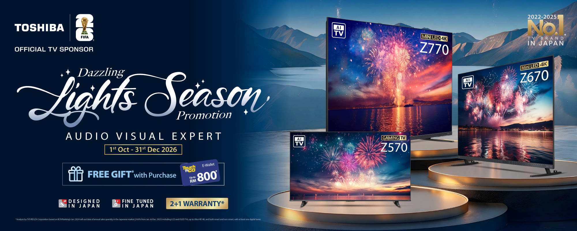 Toshiba TV Tawar Ganjaran Touch ’n Go eWallet Sehingga RM800, Ini Model yang Layak
