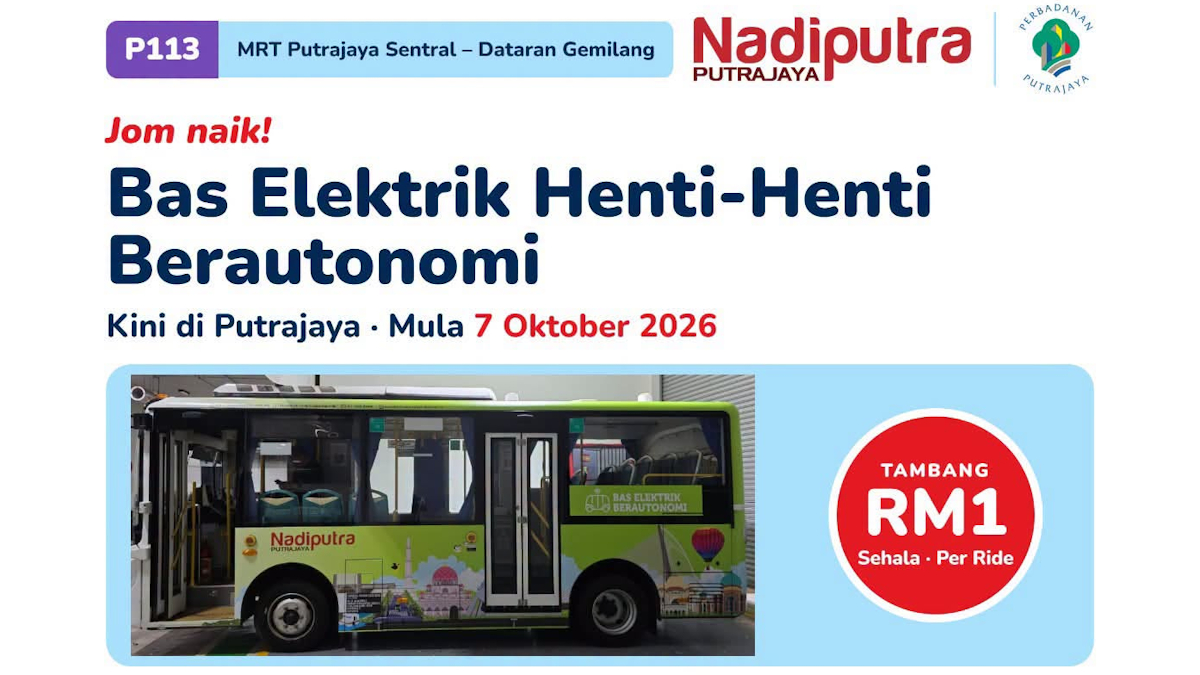 Bas EV Autonomi Kini Mula Beroperasi Di Putrajaya – Tambang RM1