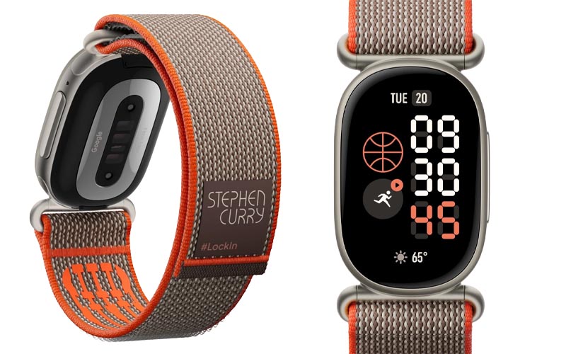 Google Fitbit Edge dalam beberapa warna tali. Foto: Google