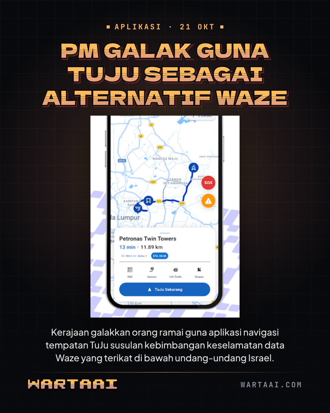 PM Galak Guna Aplikasi TuJu Sebagai Alternatif Waze — Bimbang Data Di Bawah Undang-Undang Israel