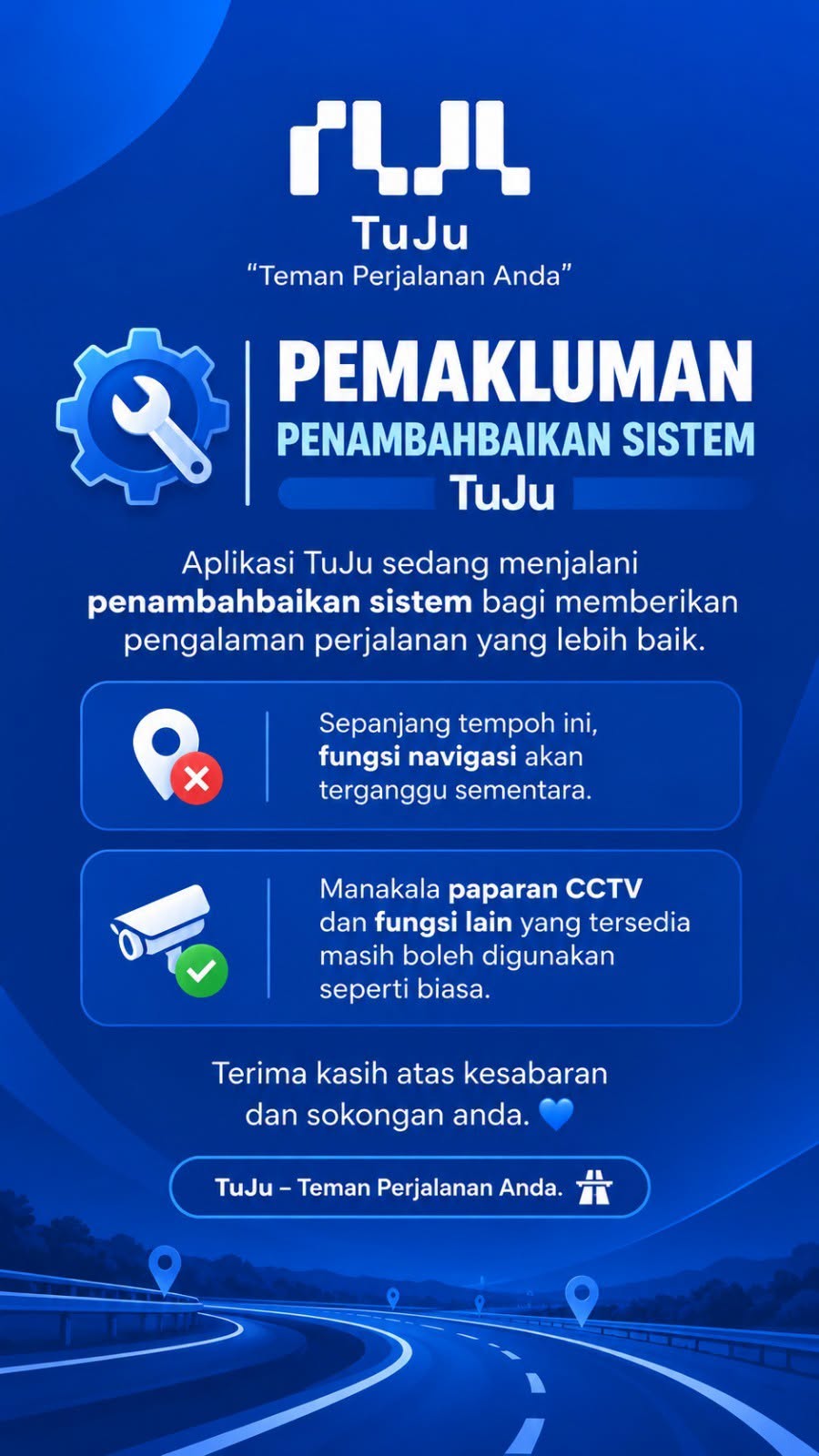 TuJu Lumpuhkan Sementara Fungsi Navigasi — LLM Mohon Maaf, Janji Pulih Dan Naik Taraf Aplikasi