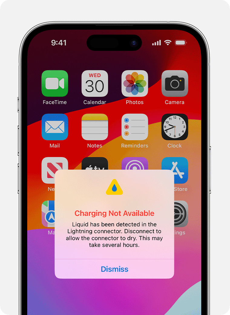 Amaran pengecasan tidak tersedia pada iPhone